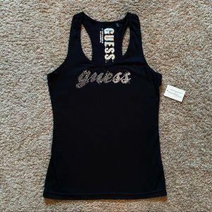 NWT Guess black ✨ crystal ✨ rhinestone racerback tank